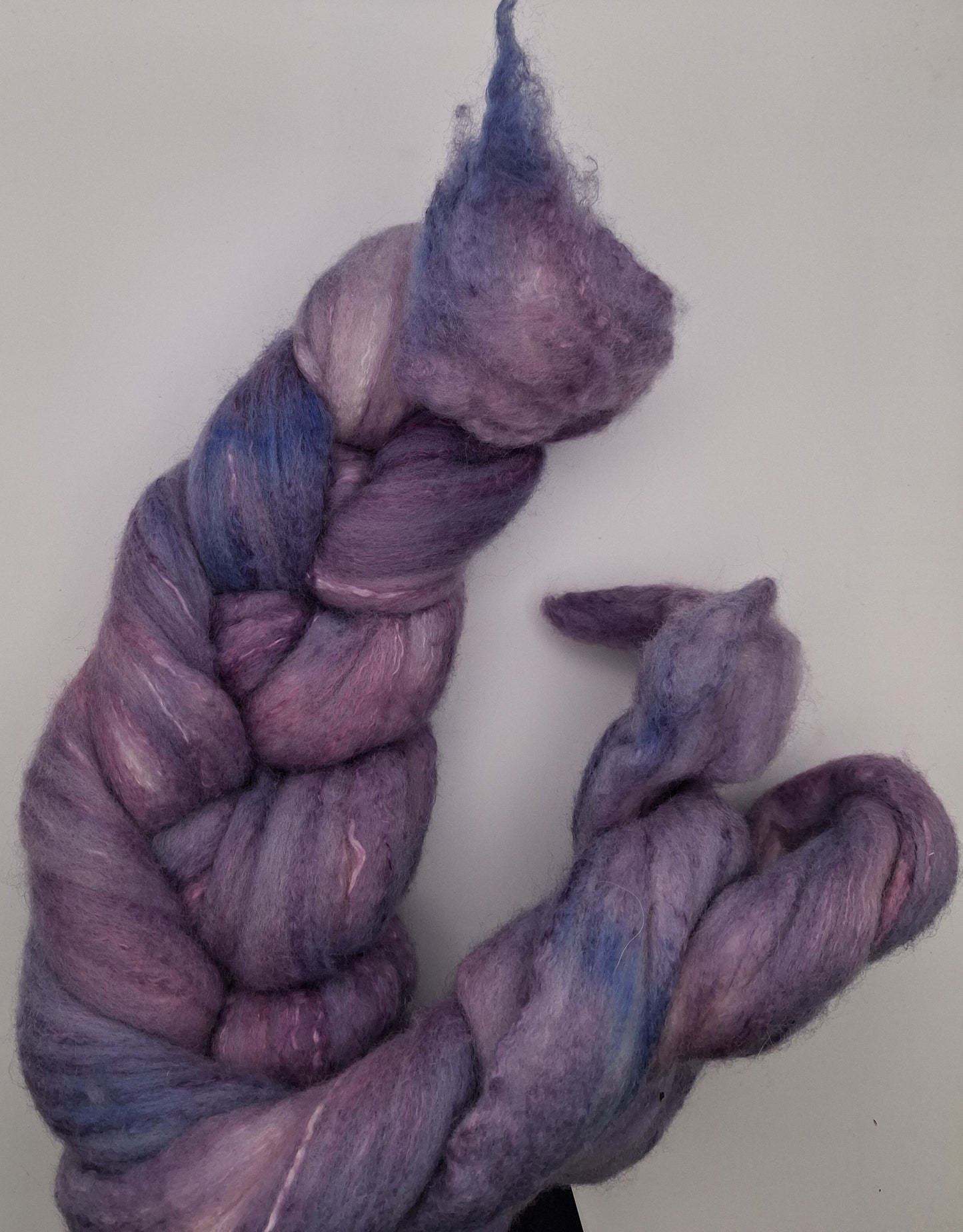 "Wisteria" 100G Merino/Tencel luxury fibre blend of hand dyed fibre combed top