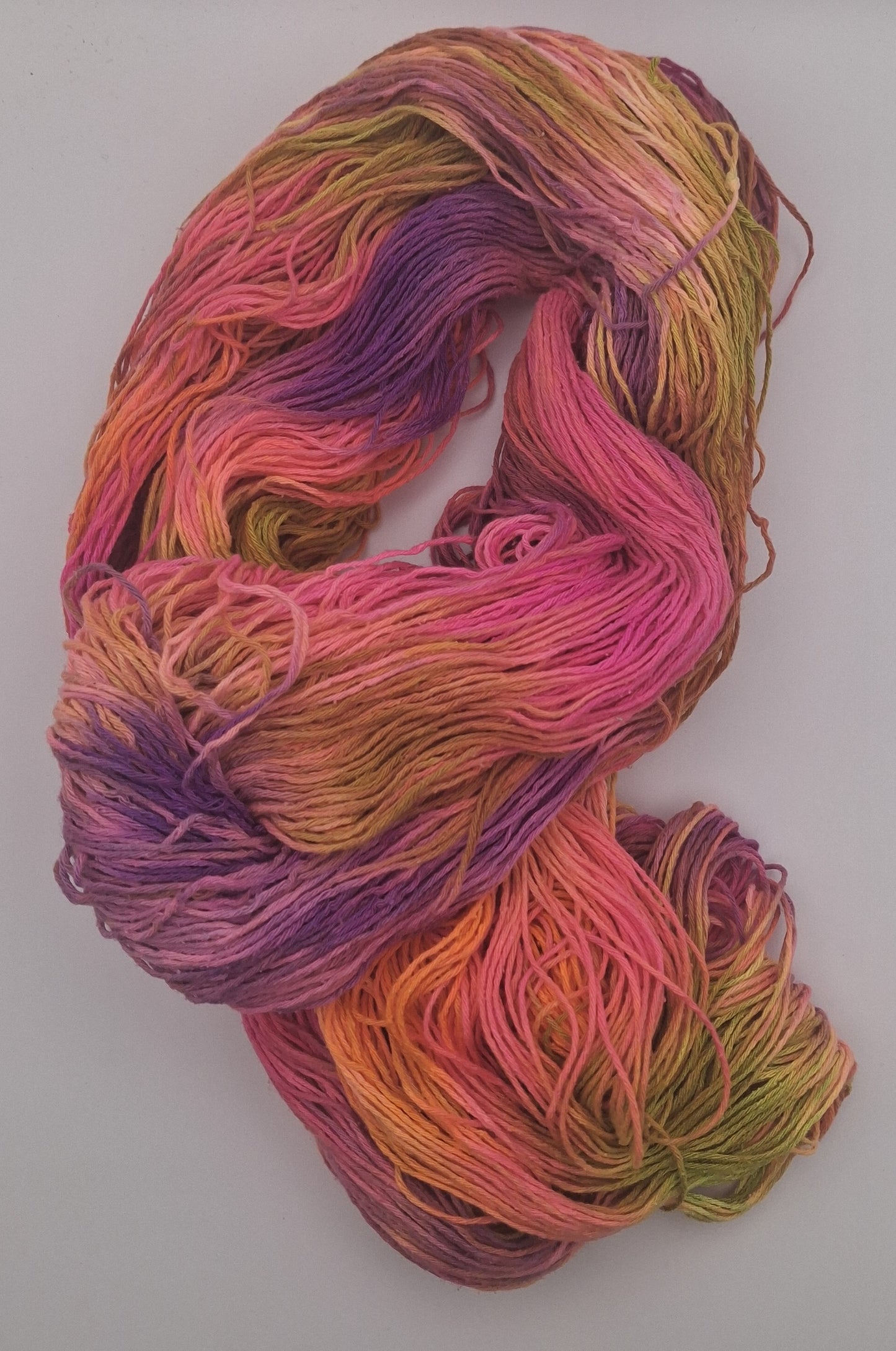 "Neon" Bourette Silk hand dyed 4 ply