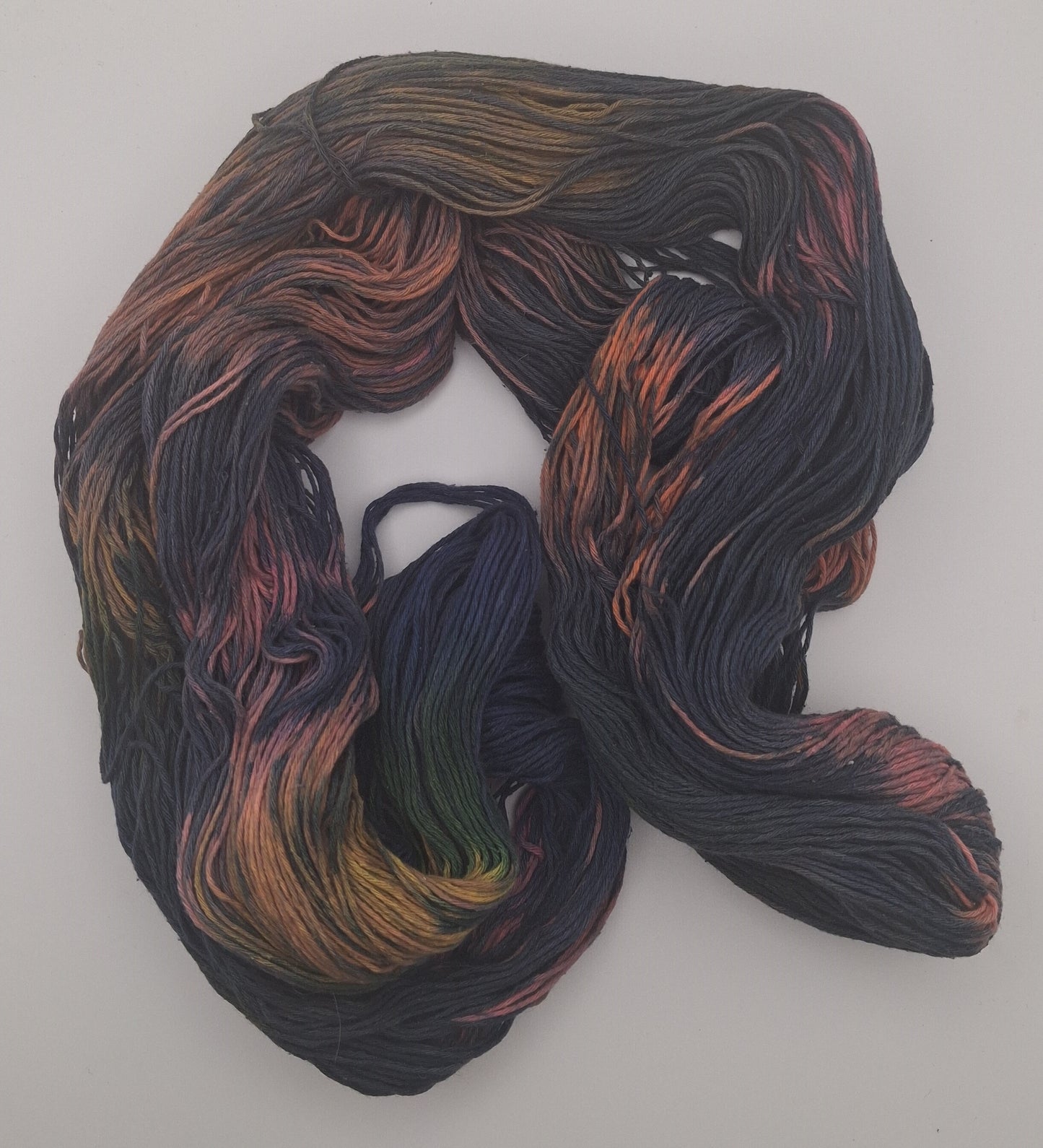 "Nebula" Bourette Silk hand dyed 4 ply