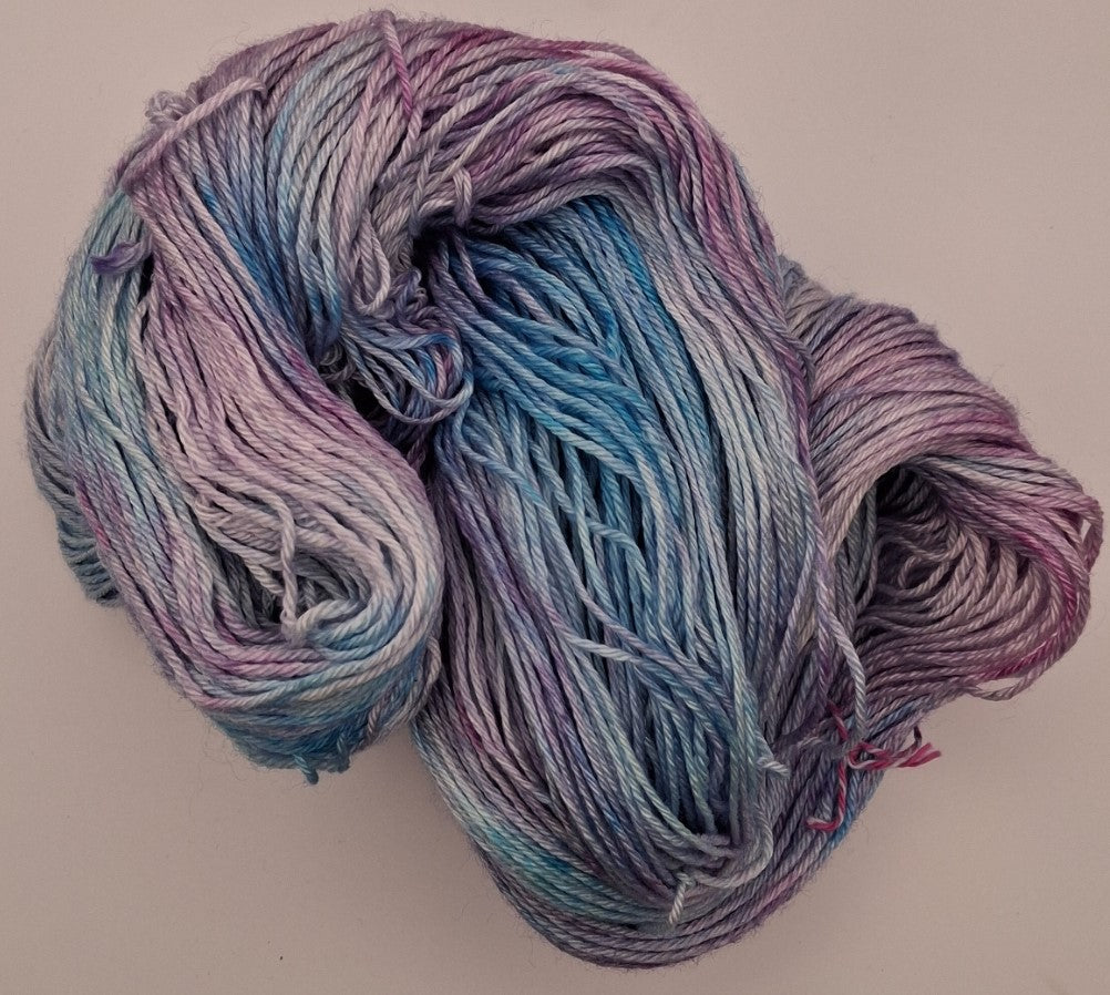 "unicorn" 4 ply hand dyed yarn - 100G Bluefaced Leicester and silk