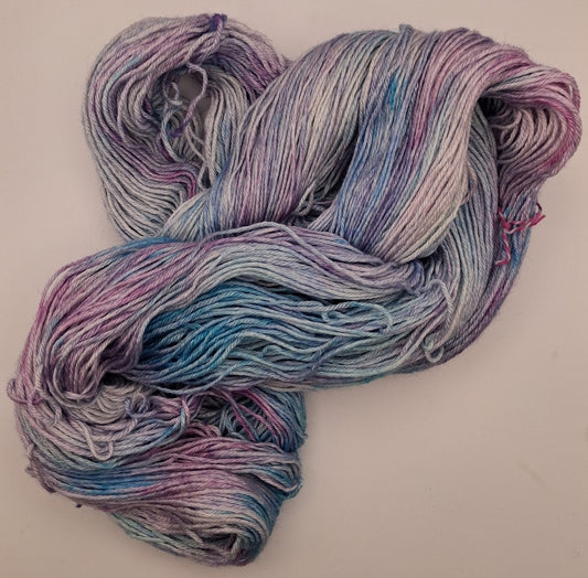 "unicorn" 4 ply hand dyed yarn - 100G Bluefaced Leicester and silk
