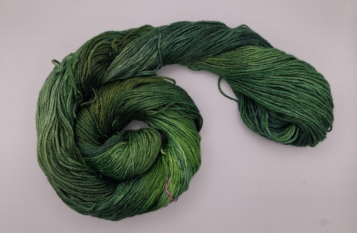 "Goblin" 4 ply hand dyed yarn - 100G Bluefaced Leicester/Silk
