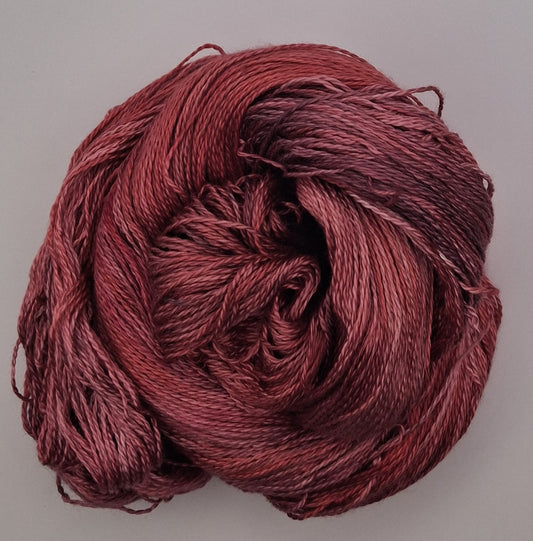 "Cherry"  Hand Dyed Lace weight 100G 'A' Grade Pure Mulberry Silk