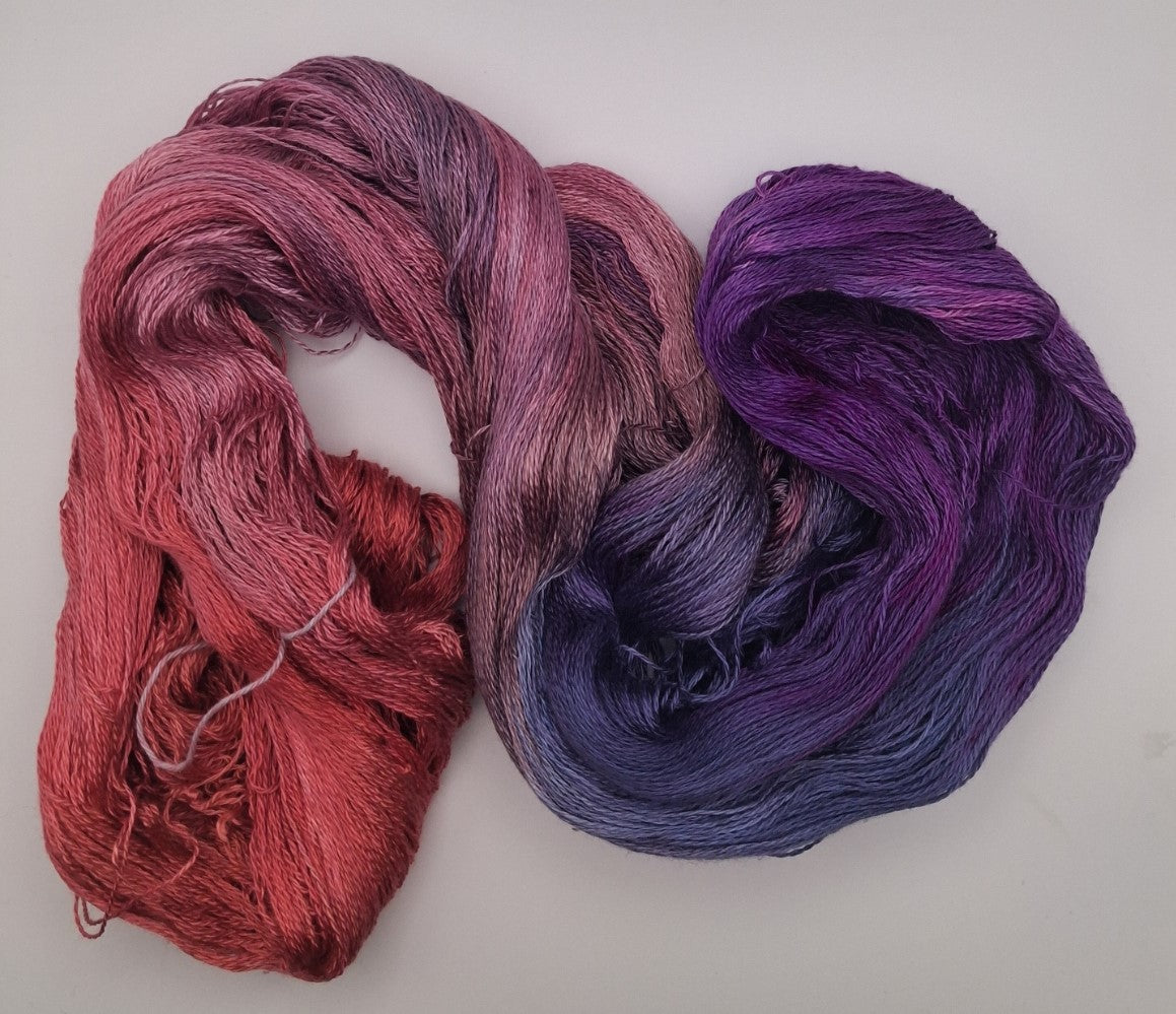 "Vesper"  Hand Dyed Lace weight 100G 'A' Grade Pure Mulberry Silk