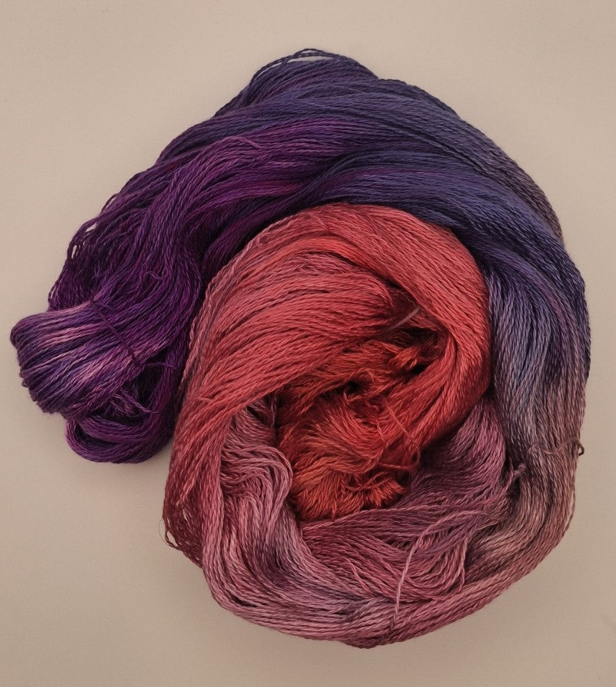 "Vesper"  Hand Dyed Lace weight 100G 'A' Grade Pure Mulberry Silk