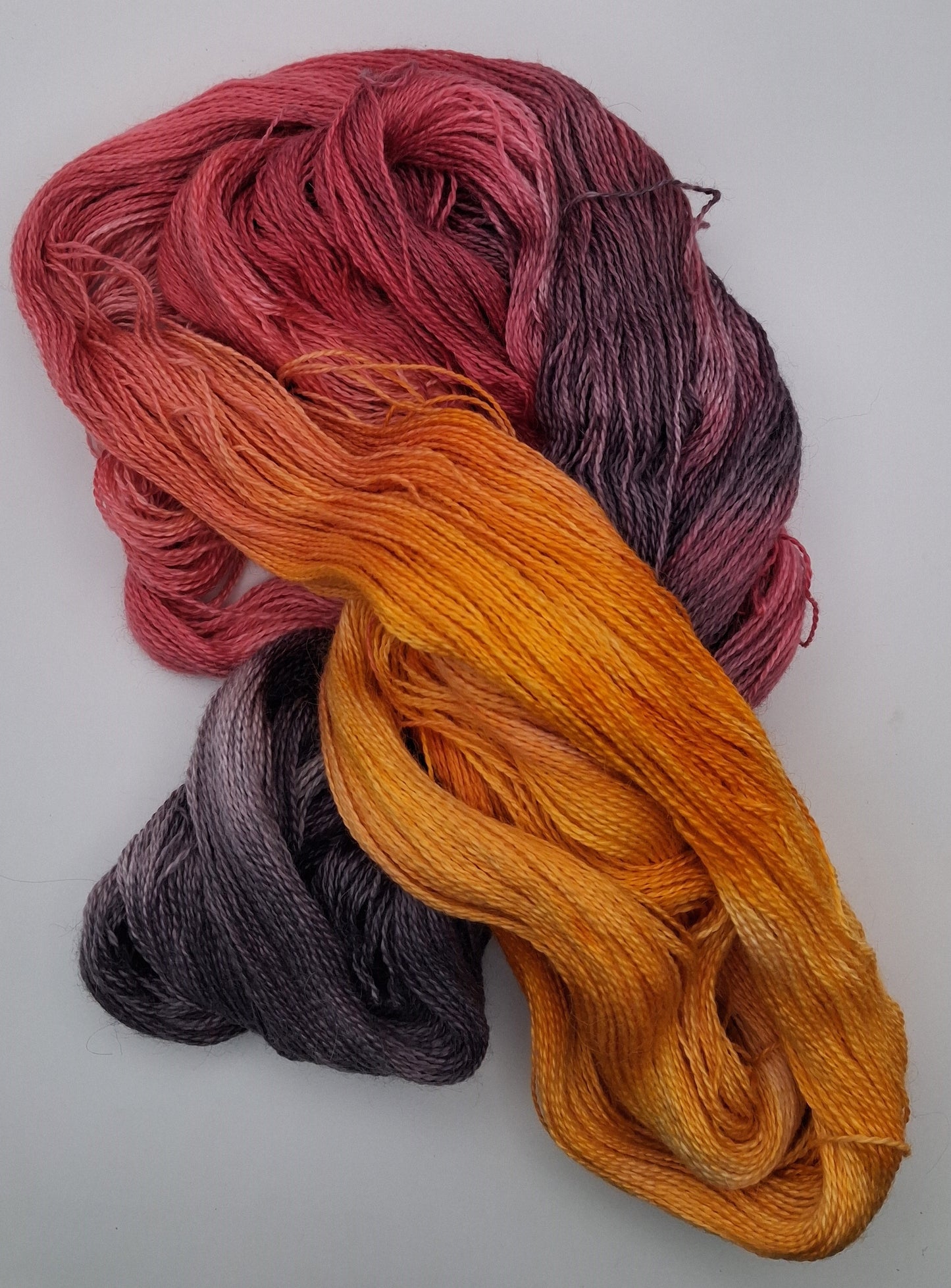 "Pheonix"  lace 100G Alpaca/Silk hand dyed Yarn