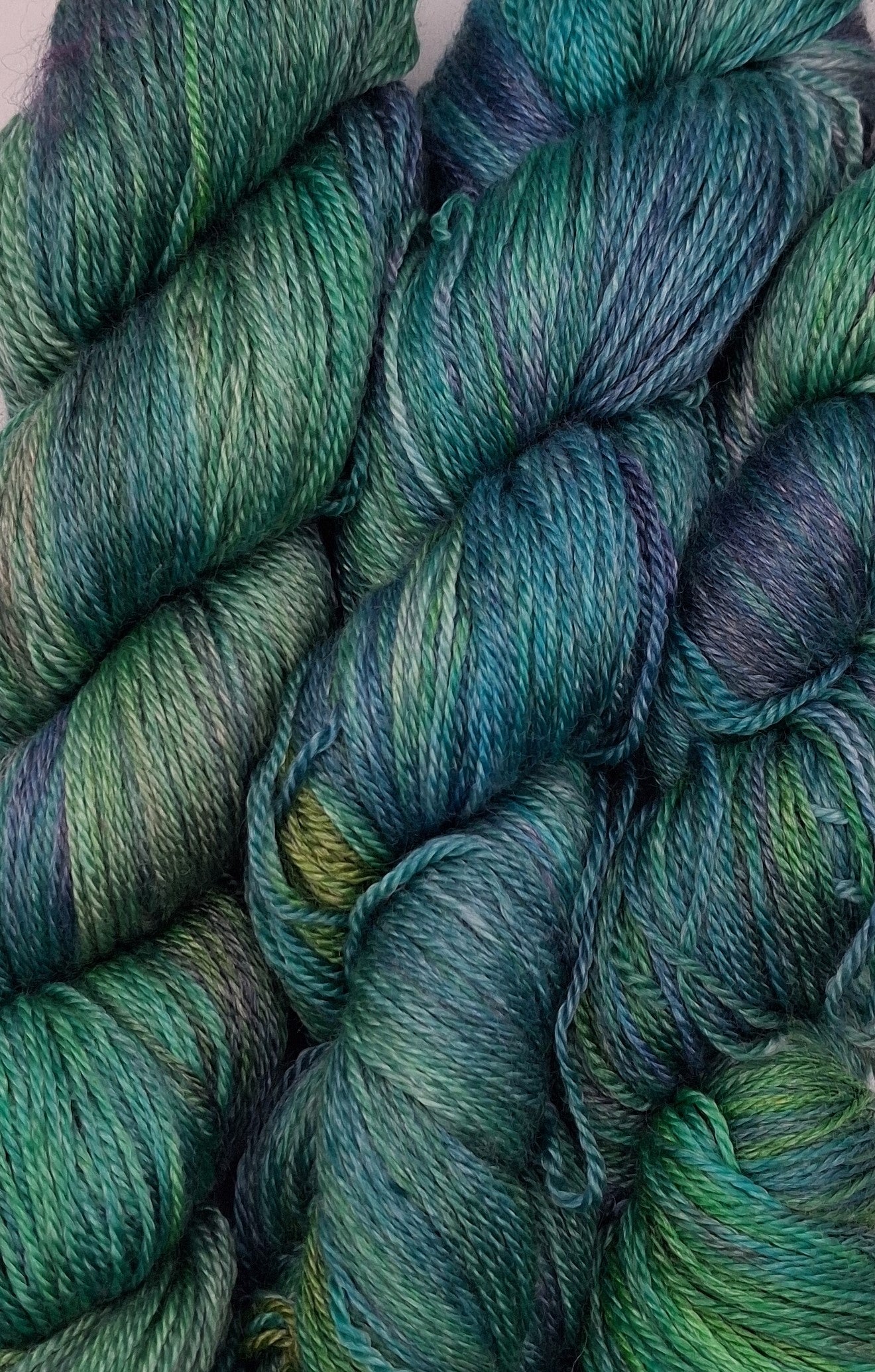100G Merino/Tencel hand dyed luxury Yarn 4 Ply- "blue greens"