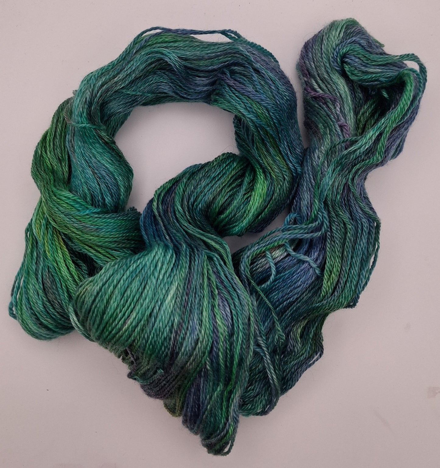 100G Merino/Tencel hand dyed luxury Yarn 4 Ply- "blue greens"