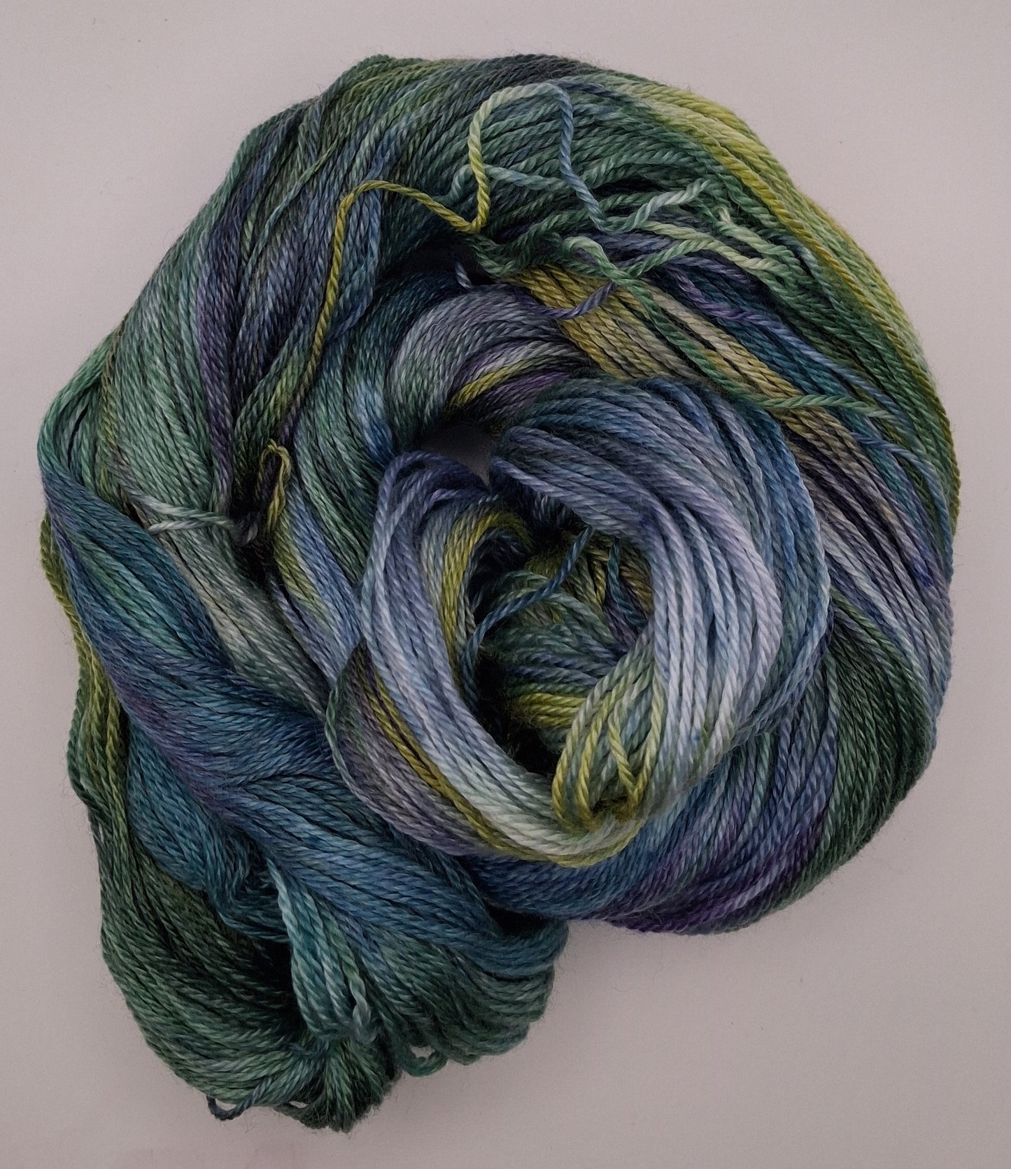 100G Merino/Tencel hand dyed luxury Yarn 4 Ply- "Peacock"