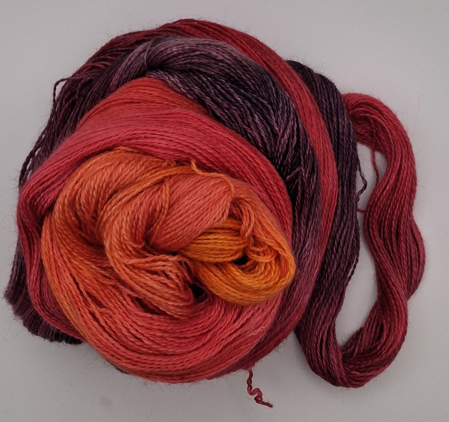 "Pheonix"  lace 100G Alpaca/Silk hand dyed Yarn