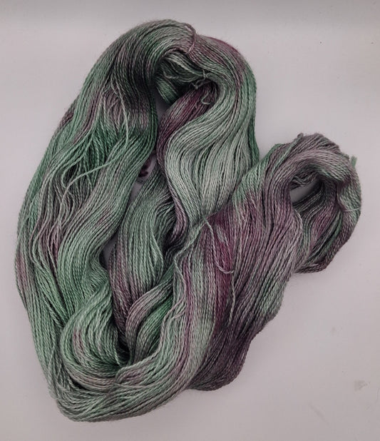 "Blue Lagoon" 100G Alpaca/Silk hand dyed Lace Weight Yarn