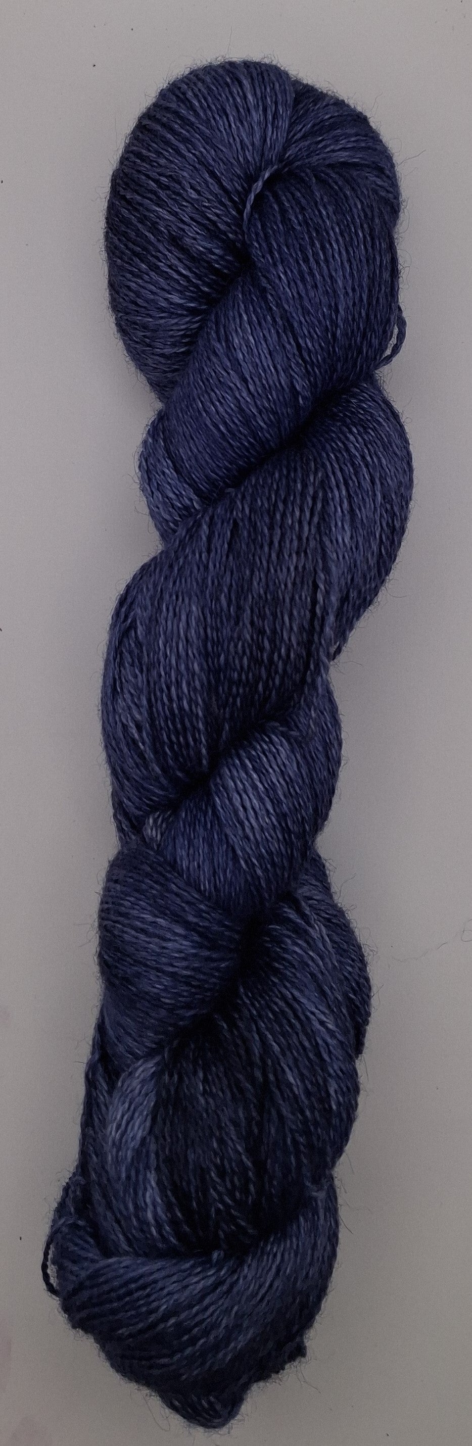 "Prussian Blue"  lace 100G Alpaca/Silk hand dyed Yarn
