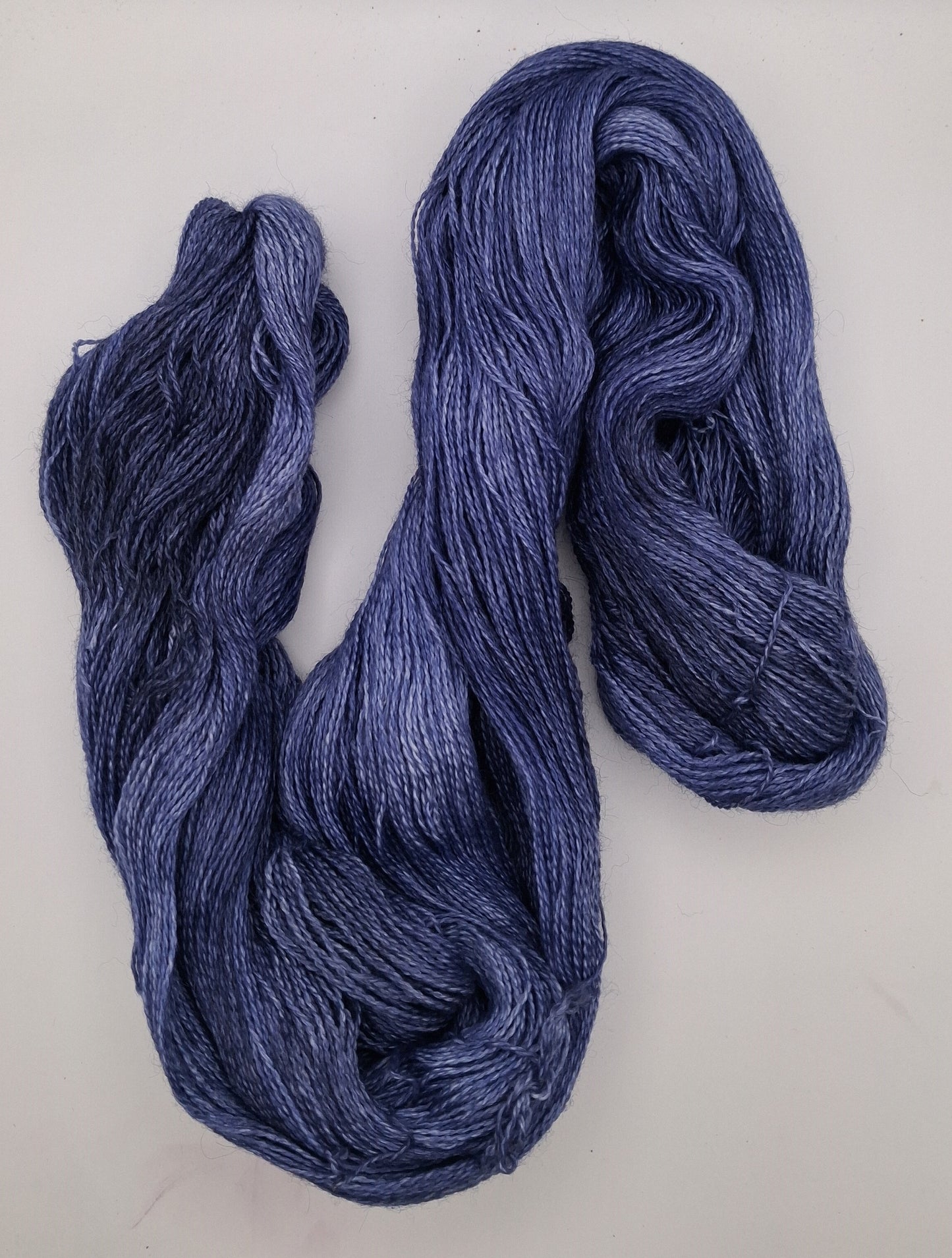 "Prussian Blue"  lace 100G Alpaca/Silk hand dyed Yarn