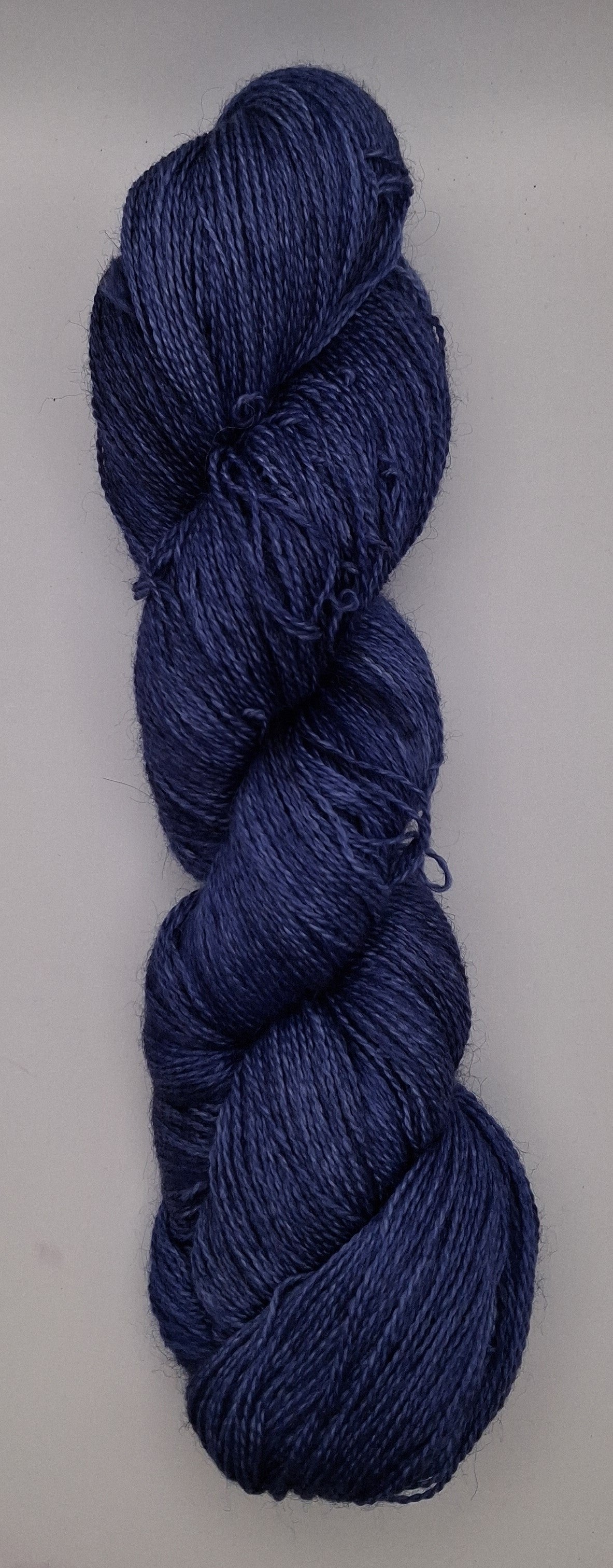 "Prussian Blue"  lace 100G Alpaca/Silk hand dyed Yarn
