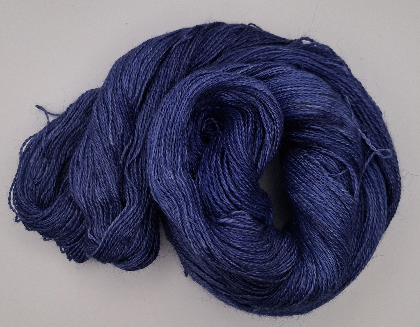 "Prussian Blue"  lace 100G Alpaca/Silk hand dyed Yarn