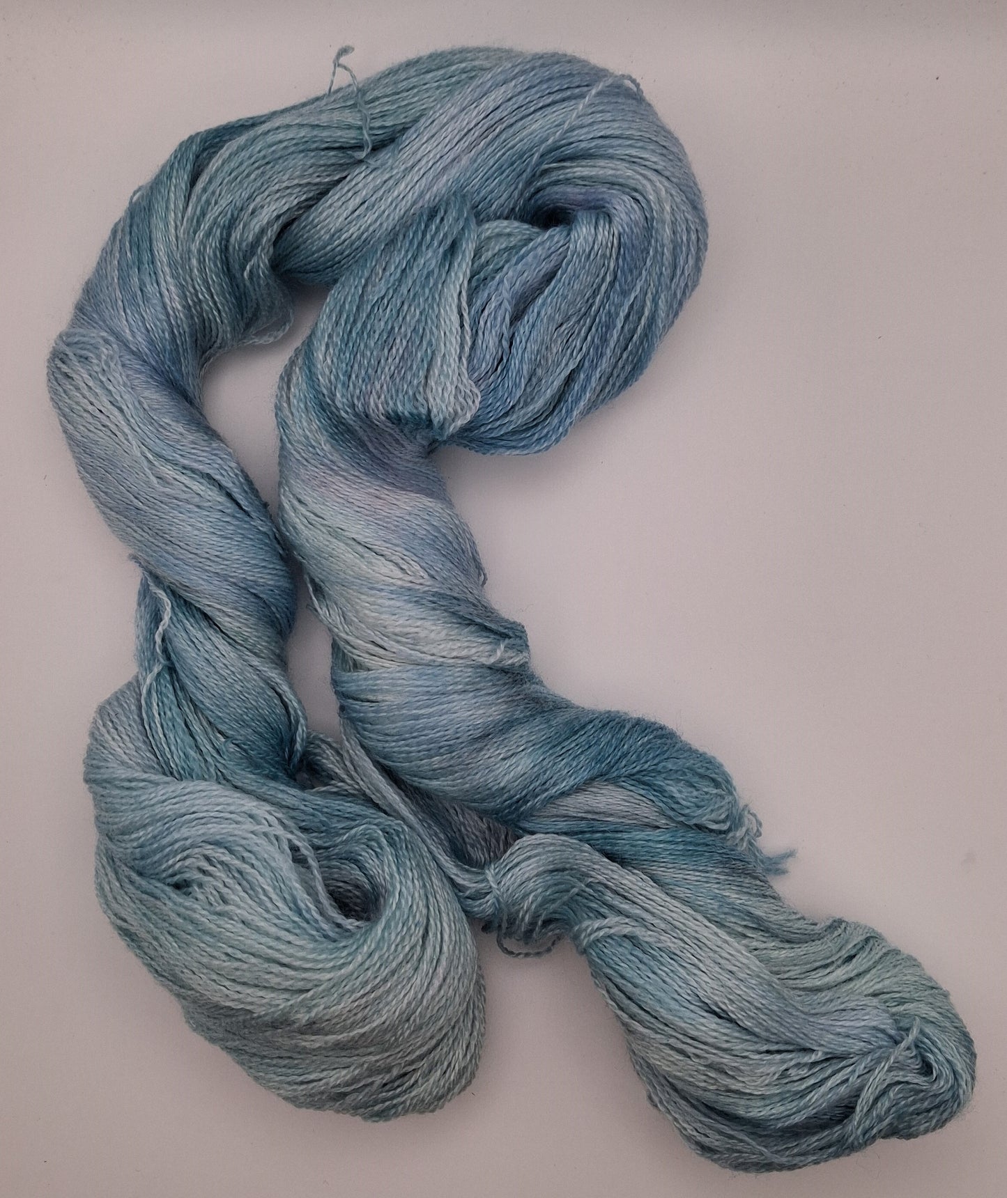 "Glacial Light" 100G Merino/Tencel hand dyed luxury Lace Weight Yarn