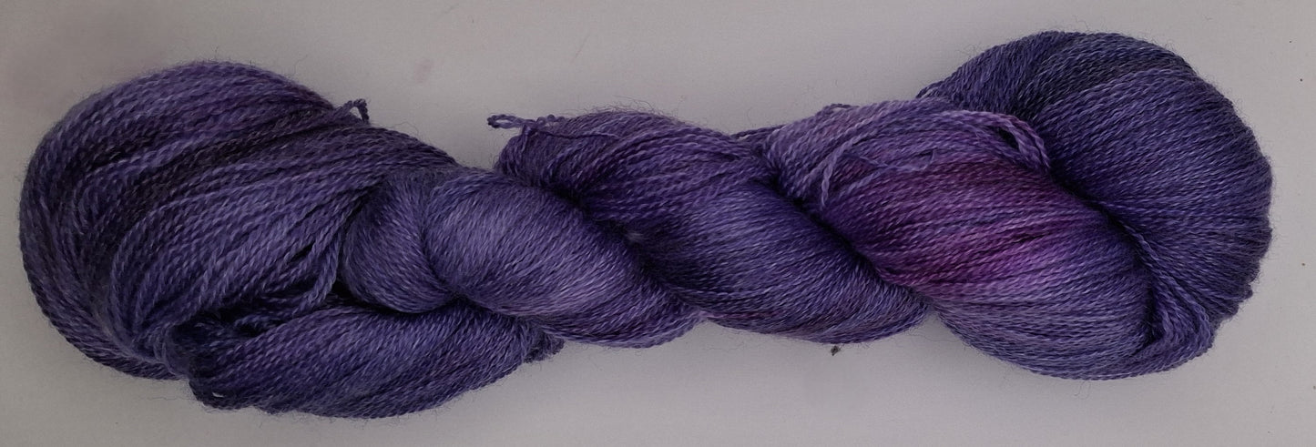 "Iris" 100G Merino/Tencel hand dyed luxury Lace Weight Yarn