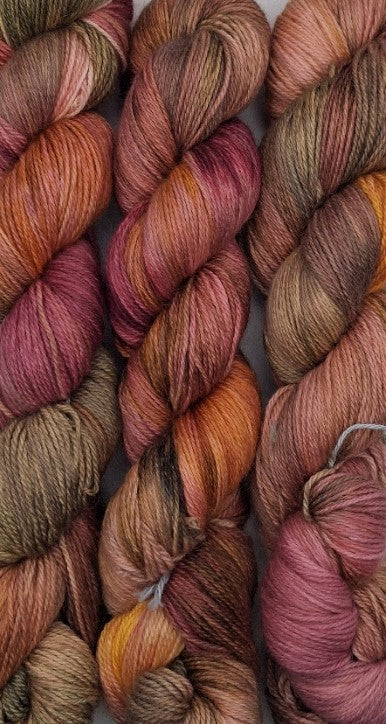 "Fallen Leaves" 4 ply hand dyed yarn 100G Alpaca/Silk/   Cashmere