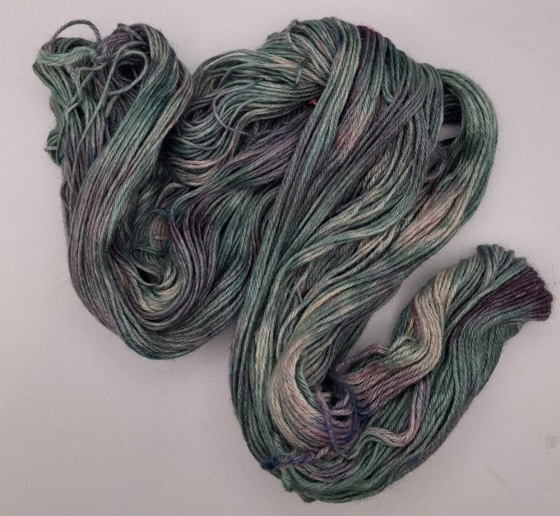 "Blue Lagoon"  Alpaca/Silk/   Cashmere hand dyed DK Yarn