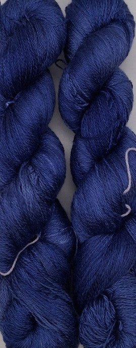 "Royal Blues" 100G 'A' Grade Pure Mulberry Silk-  Hand Dyed Luxury Lace weight