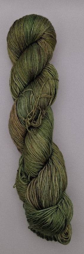 "Olive Greens" - 4 ply 100G 'A' Grade Pure Mulberry Silk Hand dyed