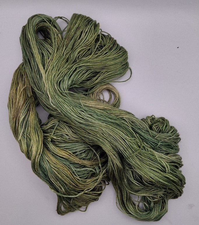 "Olive Greens" - 4 ply 100G 'A' Grade Pure Mulberry Silk Hand dyed