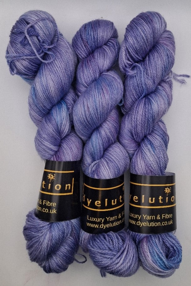 "Violet Whisper" 100G Merino/Tencel hand dyed luxury Yarn 4 Ply