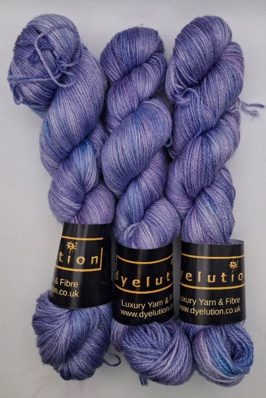 "Violet Whisper" 100G Merino/Tencel hand dyed luxury Yarn 4 Ply