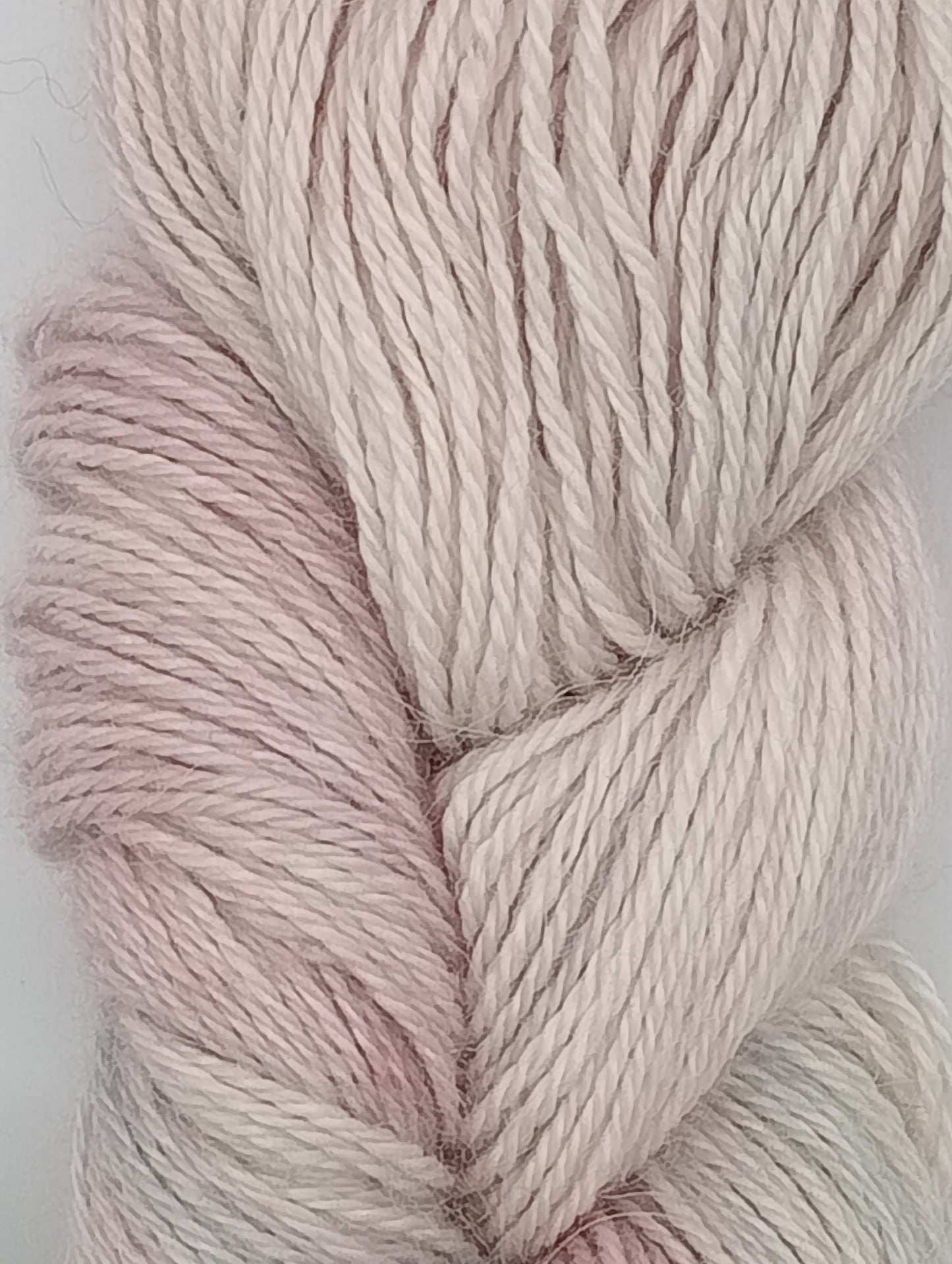 100G Alpaca/Silk/   Cashmere hand dyed 4 ply Yarn- "Pink Lady's Slipper"