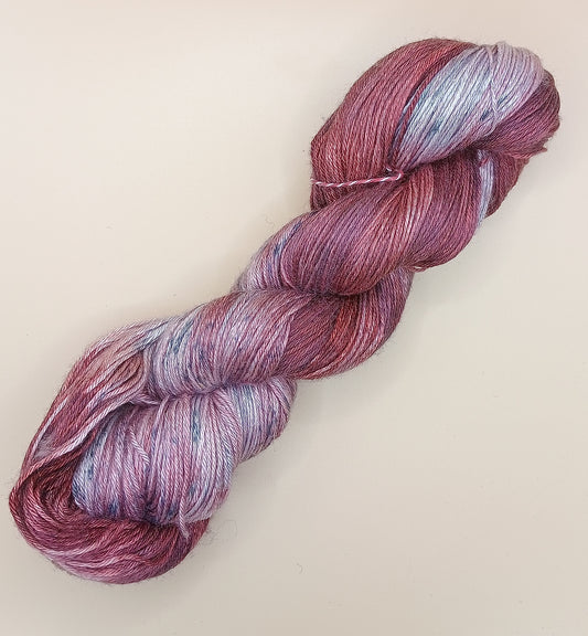 100G Merino/baby Alpaca/Silk hand dyed Yarn 4 Ply- "Red velvet"
