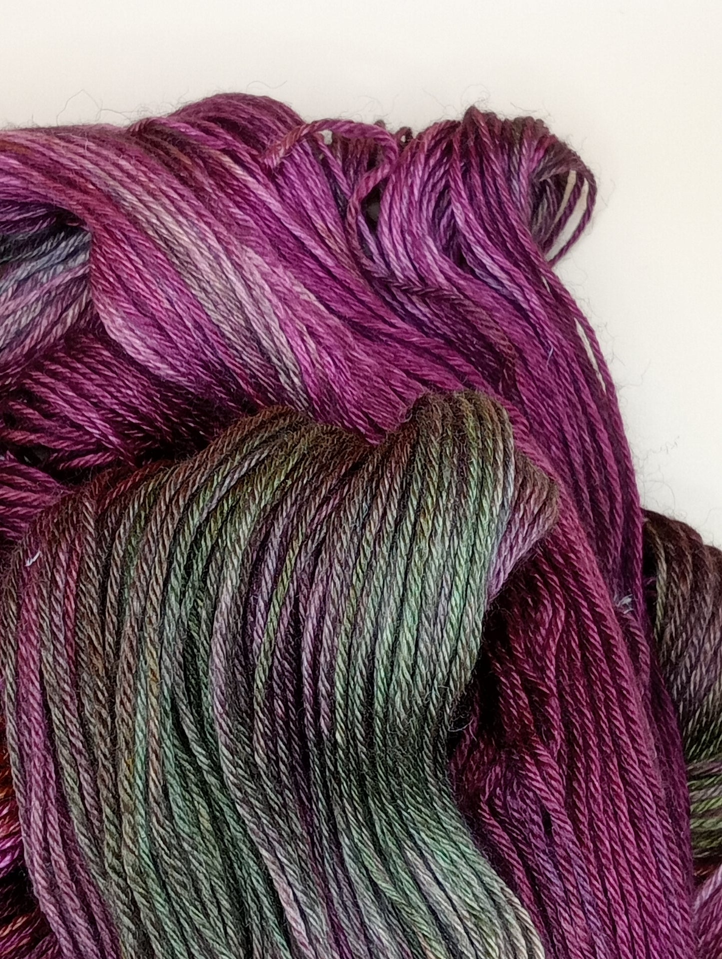 100G Bluefaced Leicester and silk hand dyed 4 ply Yarn- "Curiosity on Mars"