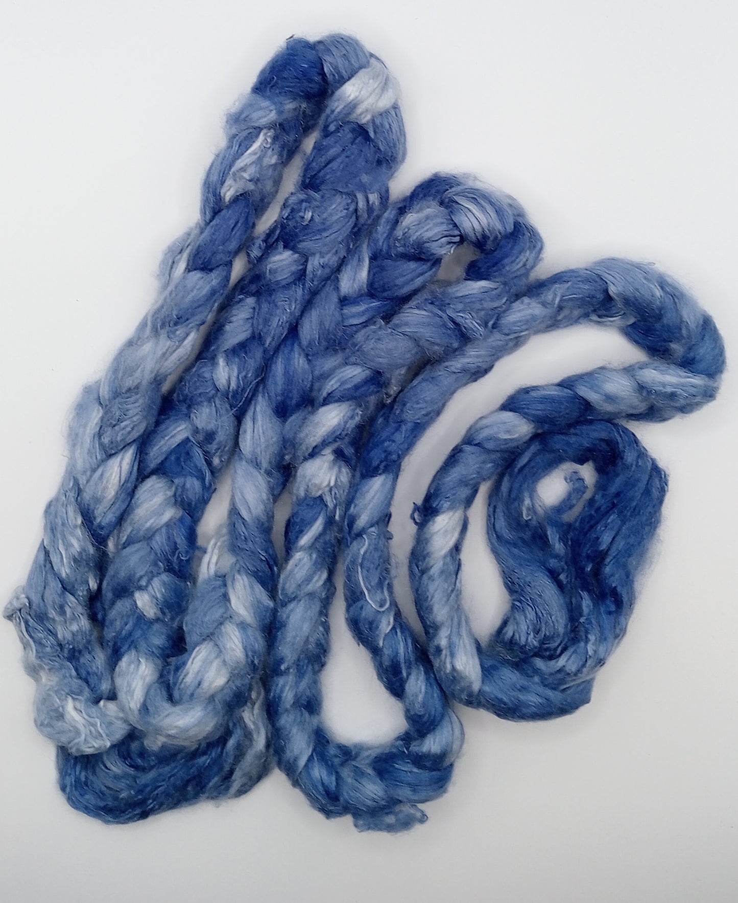50G 'A' Grade Pure Mulberry Silk- "blues" Hand Dyed Luxury