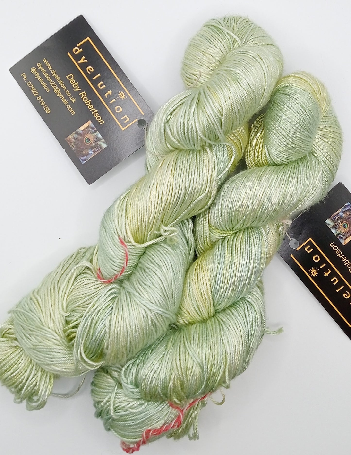 100G 'A' Grade Pure Mulberry Silk 4 Ply- "Pistachio"  Hand Dyed