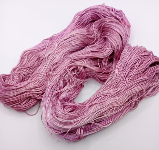 100G 'A' Grade Pure Mulberry Silk 4 Ply- "Pinks" Hand dyed