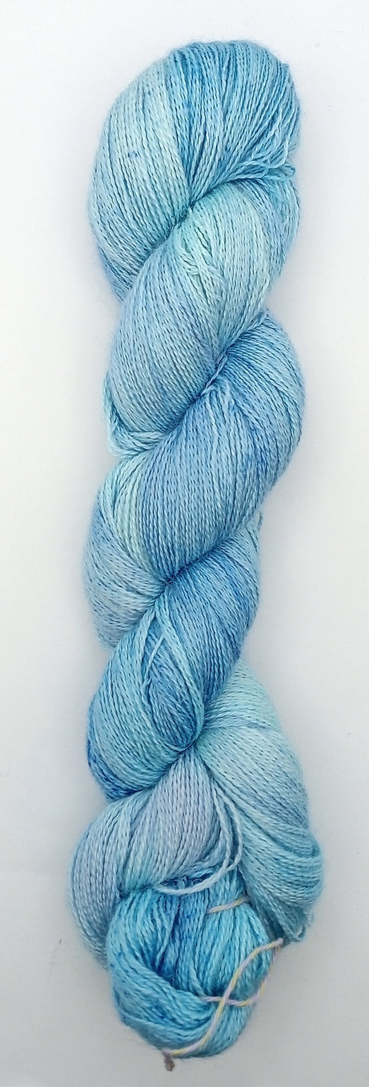 100G Alpaca/Silk/   Cashmere hand dyed Lace Weight Yarn- "Euphoria"