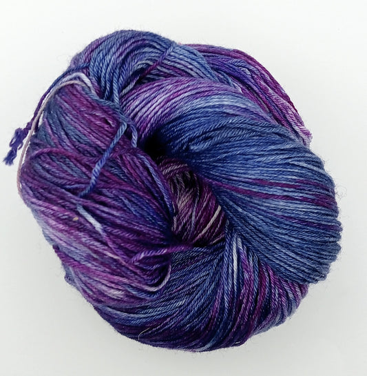 100G Bluefaced Leicester/Silk hand dyed 4 ply Yarn- "Interstellar"