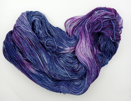 100G BFL/Silk hand dyed 4 ply Yarn- "Interstellar"