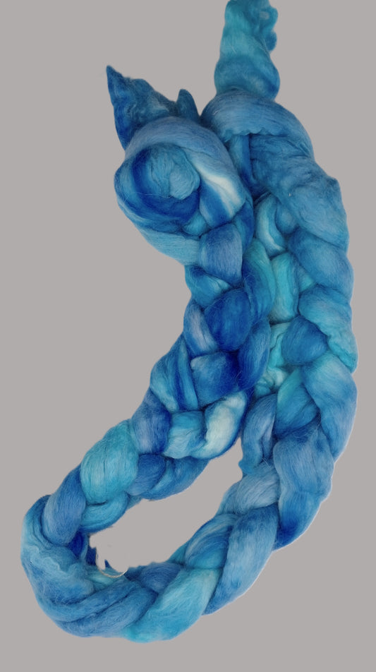 100G Hand dyed Royal baby alpaca- "Polar Express"