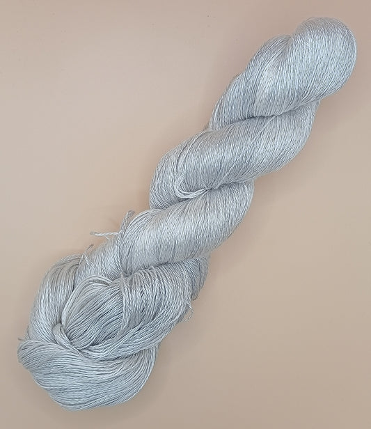 100G 'A' Grade Pure Mulberry Silk- "Platinum"  Hand Dyed Lace weight