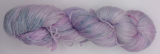 100G Bluefaced Leicester/Silk hand dyed 4 ply Yarn- "Mallow"