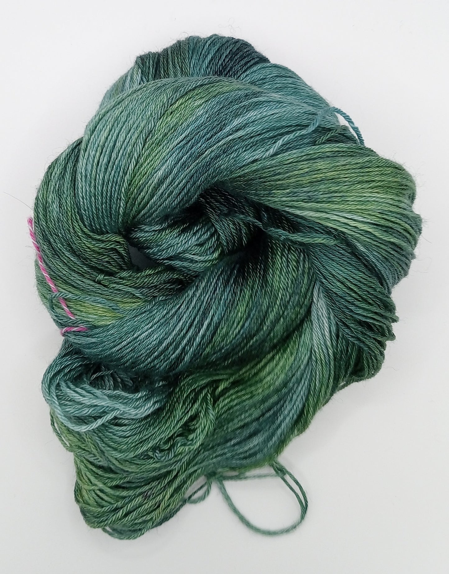 100G Bluefaced Leicester/Silk hand dyed 4 ply Yarn- "Emerald"