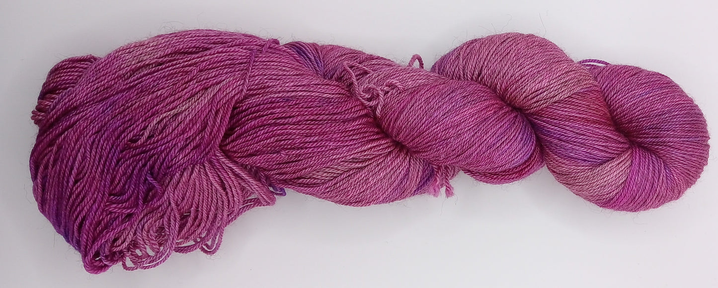 100G Merino/Silk/Yak hand dyed luxury Yarn 4 Ply- "Fushia"
