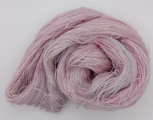 100G Baby Alpaca/Silk/Linen hand dyed Lace Weight Yarn- "Water lily"