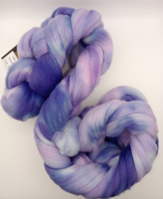 100G Rambouillet luxury hand dyed fibre combed top - "Galaxy"