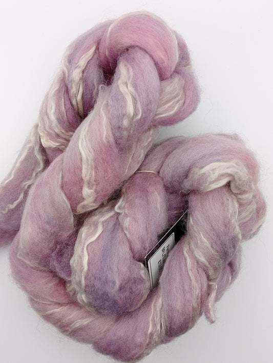 "Parma Violet" Bluefaced Leicester/Tussah silk hand dyed luxury blend 100g"