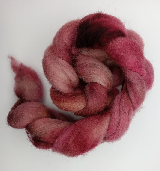 "Victoria" 100G Falkland hand dyed fibre combed top