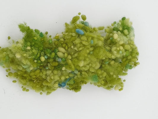 Hand dyed Greens - wool nepps