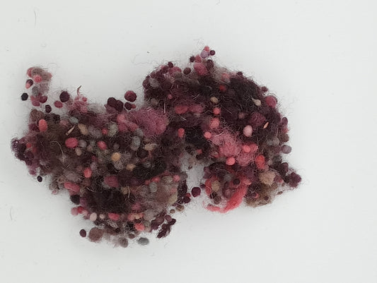 Hand dyed burgandy/browns - wool nepps