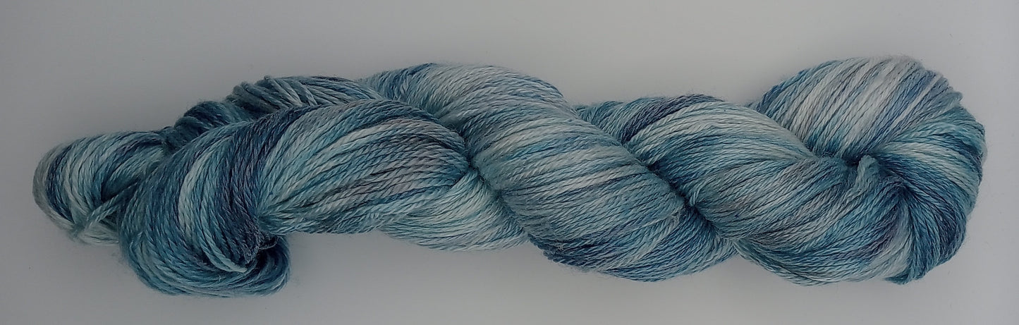 "Glacial Light" 100G Merino/Tencel hand dyed luxury Yarn 4 Ply