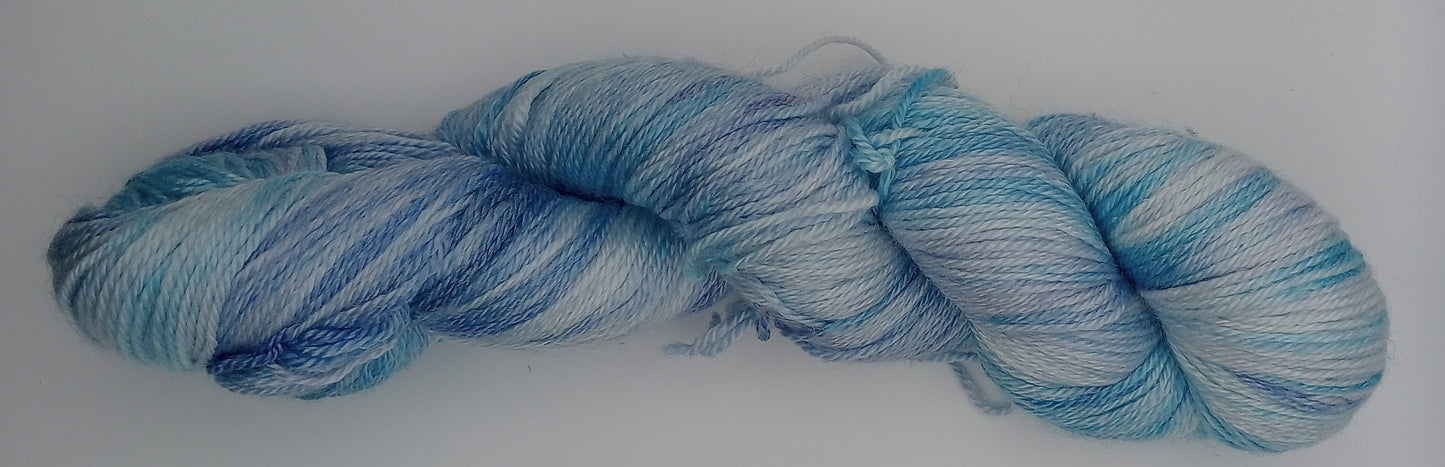 "Glacial Light" 100G Merino/Tencel hand dyed luxury Yarn 4 Ply